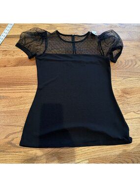 EXPRESS WOMENS BLACK BLOUSE NEW SIZE M SHORT SLEEVE